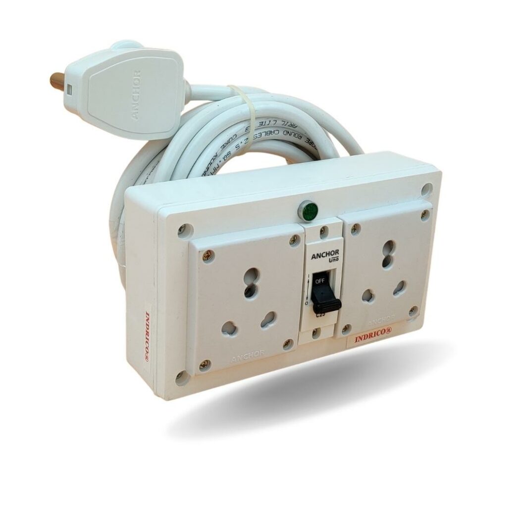 INDRICO 16A Electric Multi Outlet Extension Board Box 4MM Cable With