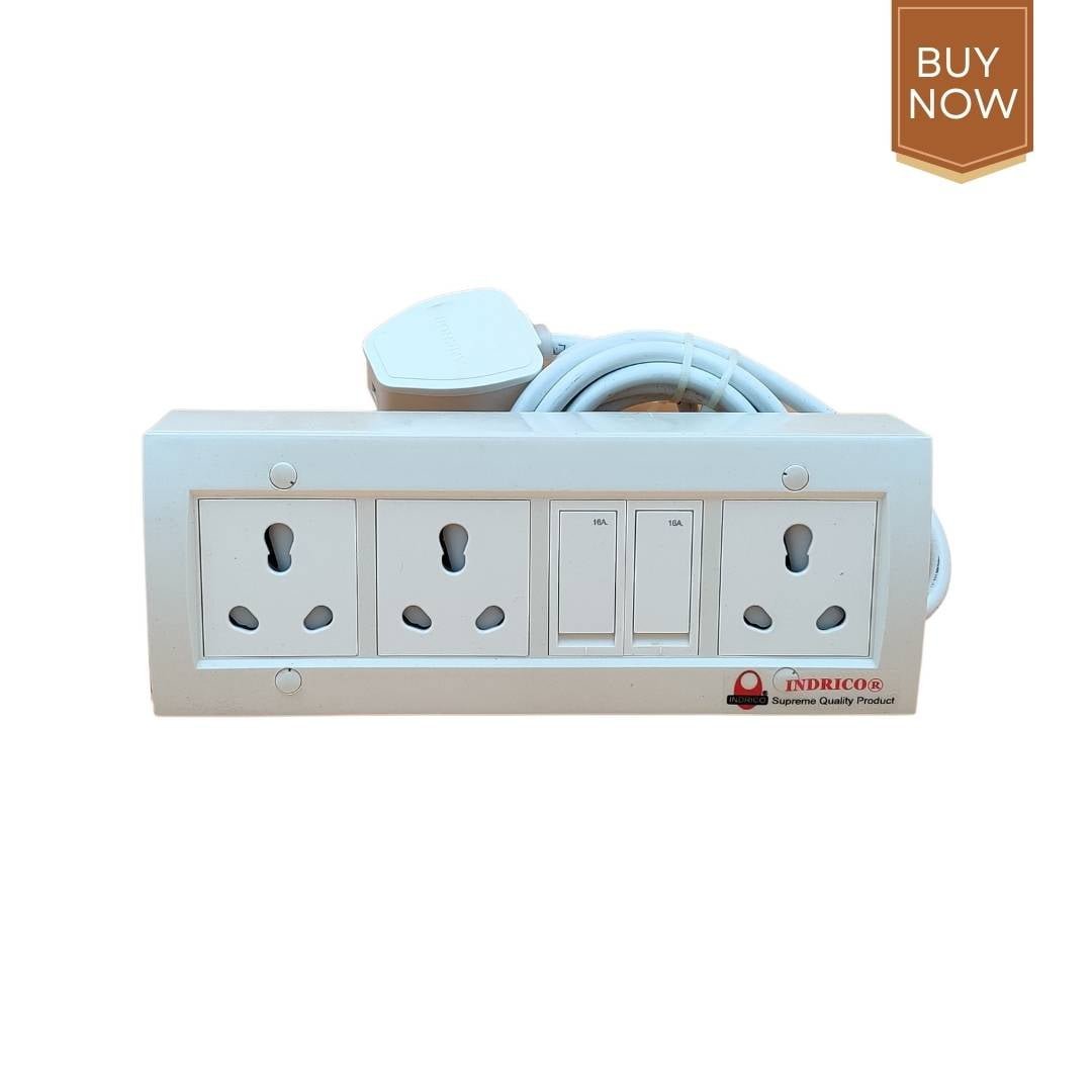 INDRICO 15 Amp Electric Extension Board for Heavy Duty with Individual  Switches PVC White Pack of 1 [HSN CODE: 8537] - INDRICO®