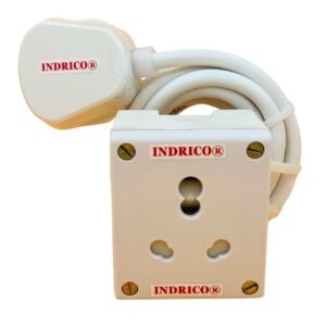 INDRICO Heavy Duty 1 Anchor Socket Extension Board 6A/16A/15A/20A Max Load Capacity 2000W 240 Volts, PVC, White