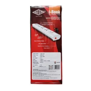 GEEP I-Book 4+1 Power Strip with Master Switch Safety Shutter White
