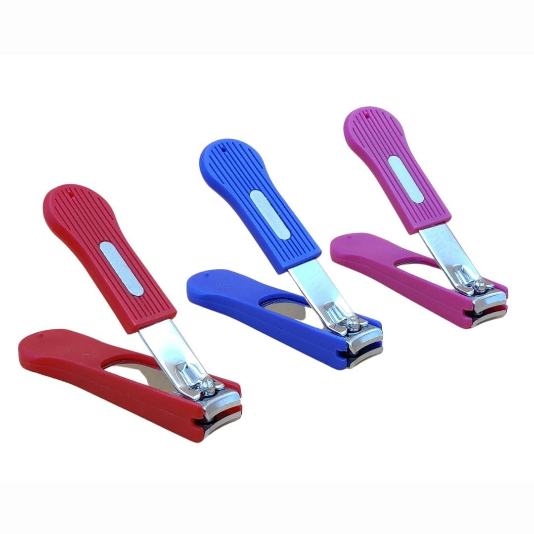 INDRICO Nail Clipper Cutter Stainless Steel Multicolor Pack of 3