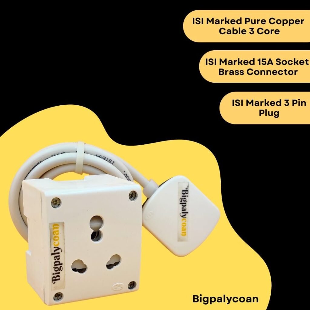 Bigpalycoan Electric Extension Board 6A to 16A Converter with 1.5 mm ...